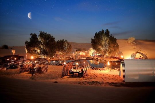 Platinum Luxury Dubai Desert Safari with Range Rovers, 6-Course Dinner in Cabana
