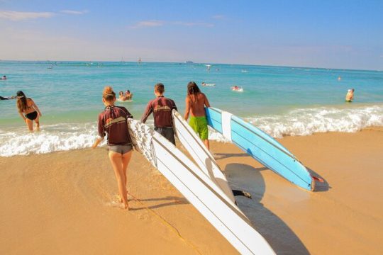Semi-Private Surf Lesson for 2 or 3 people on Waikiki Beach