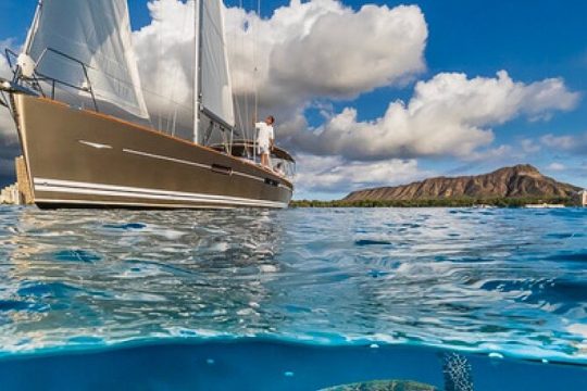 Private Waikiki Sail and Snorkel Adventure on 50' Luxury Yacht