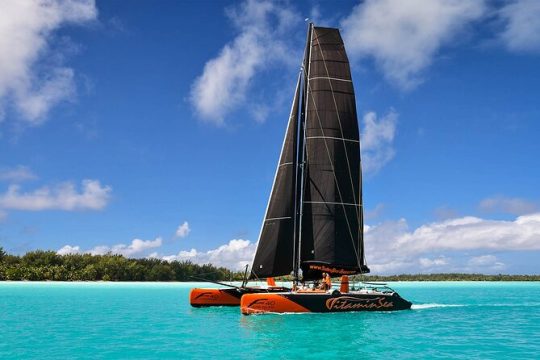 Bora Bora Half-Day Catamaran Sailing, Snorkeling and Floating Bar Experience