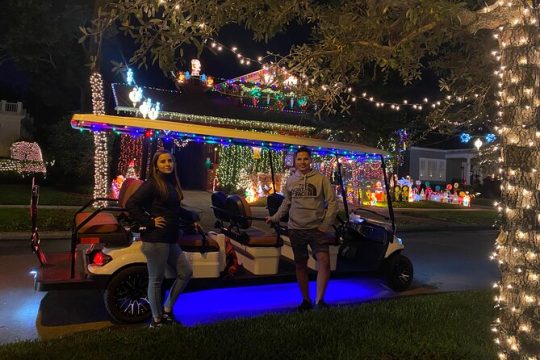 Christmas Lights Wonderland Deluxe Golf Cart Guided Tour in Tampa