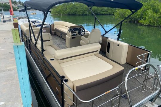 Full Day Premium 24ft Pontoon Boat With Cozy Lounge Upgrades
