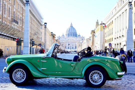 Rome Panoramic Tour by Vintage Classic Cabriolet Car or Vintage Minibus
