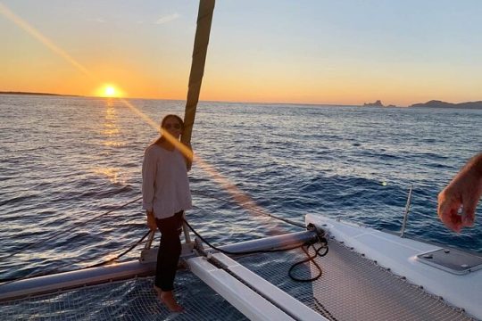 Sunset on a catamaran: from Es Vedrá to Cala Conta