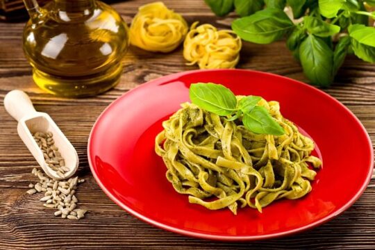 Pasta Cooking Class with Pesto Sauce Making in Rome City Center