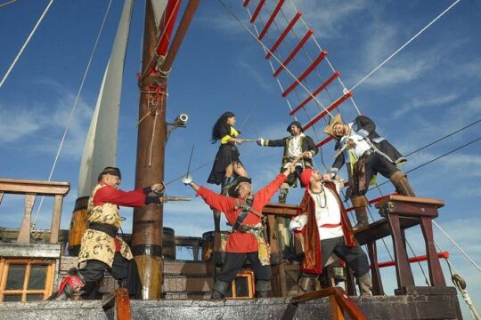 Family Fun in the Sun on a real Wooden Pirate Ship