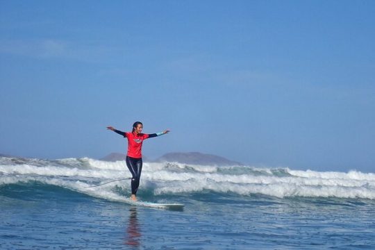 Group Longboard Surf Lesson in Lanzarote