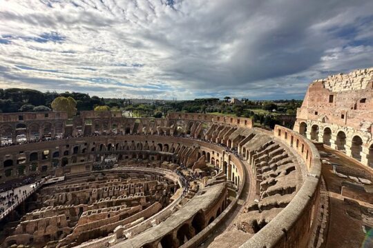 Panoramic Glass Elevator to Colosseum Top Tier Semi-Private Tour