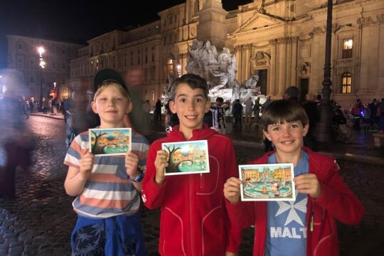 Illuminated Rome Tour for Kids&Families with Pizza&Gelato Tasting