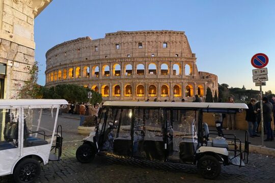 Rome with Golf Cart at Night with Pizza & Ice Cream