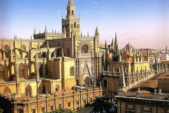 Bullring and Cathedral with Giralda of Seville