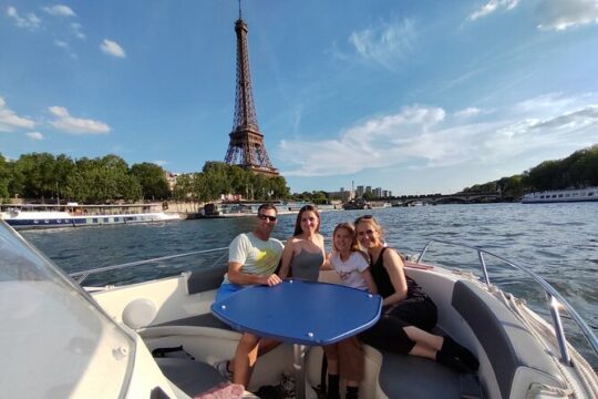 Paris Seine River Private Boat Embark near Eiffel Tower