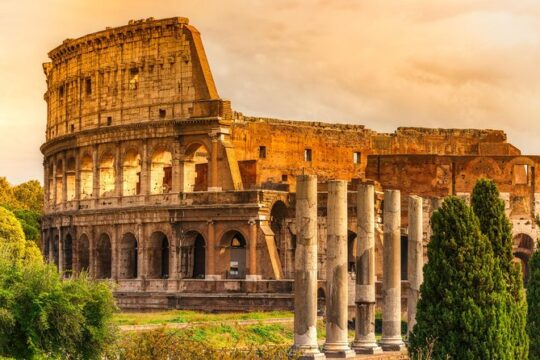 Guided tour of the Palatine Hill Colosseum and Roman Forum in Spanish
