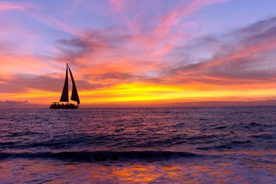 Sunset on sailboat in Cabo de Gata