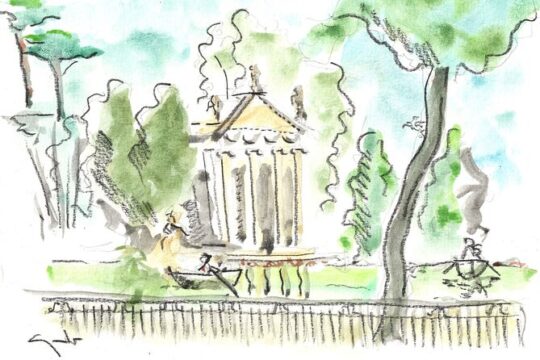 Watercolor Private Tour at Villa Borghese Rome with Guido
