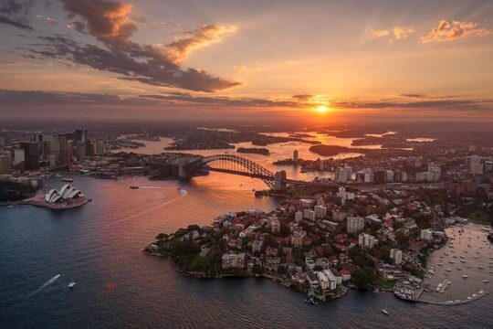 Private Sunset Helicopter Flight Over Sydney & Beaches for 2 or 3 - 30 Minutes