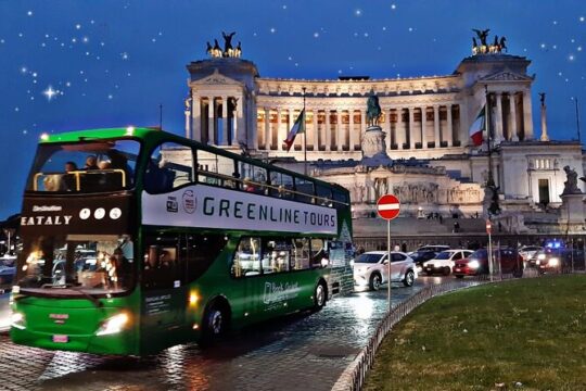 Illuminated Rome by Open Top Bus with tasting stop